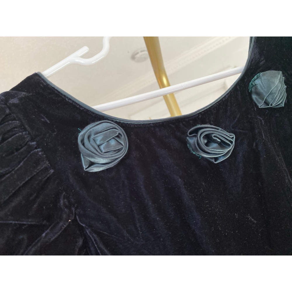 Y O U Babes Vintage Velvet Dress Girls Castlecore Formal Winter Wedding Heirloom - Picture 5 of 9